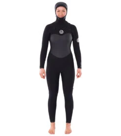 Rip Curl Women's 6/4 Flashbomb Long Sleeve Hooded Chest Zip Fullsuit Wetsuit