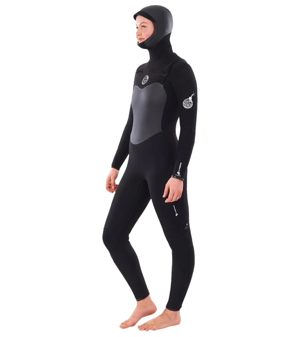 Rip Curl Women's 6/4 Flashbomb Long Sleeve Hooded Chest Zip Fullsuit Wetsuit 4 Rip Curl Women's 6/4 Flashbomb Long Sleeve Hooded Chest Zip Fullsuit Wetsuit - Image 2